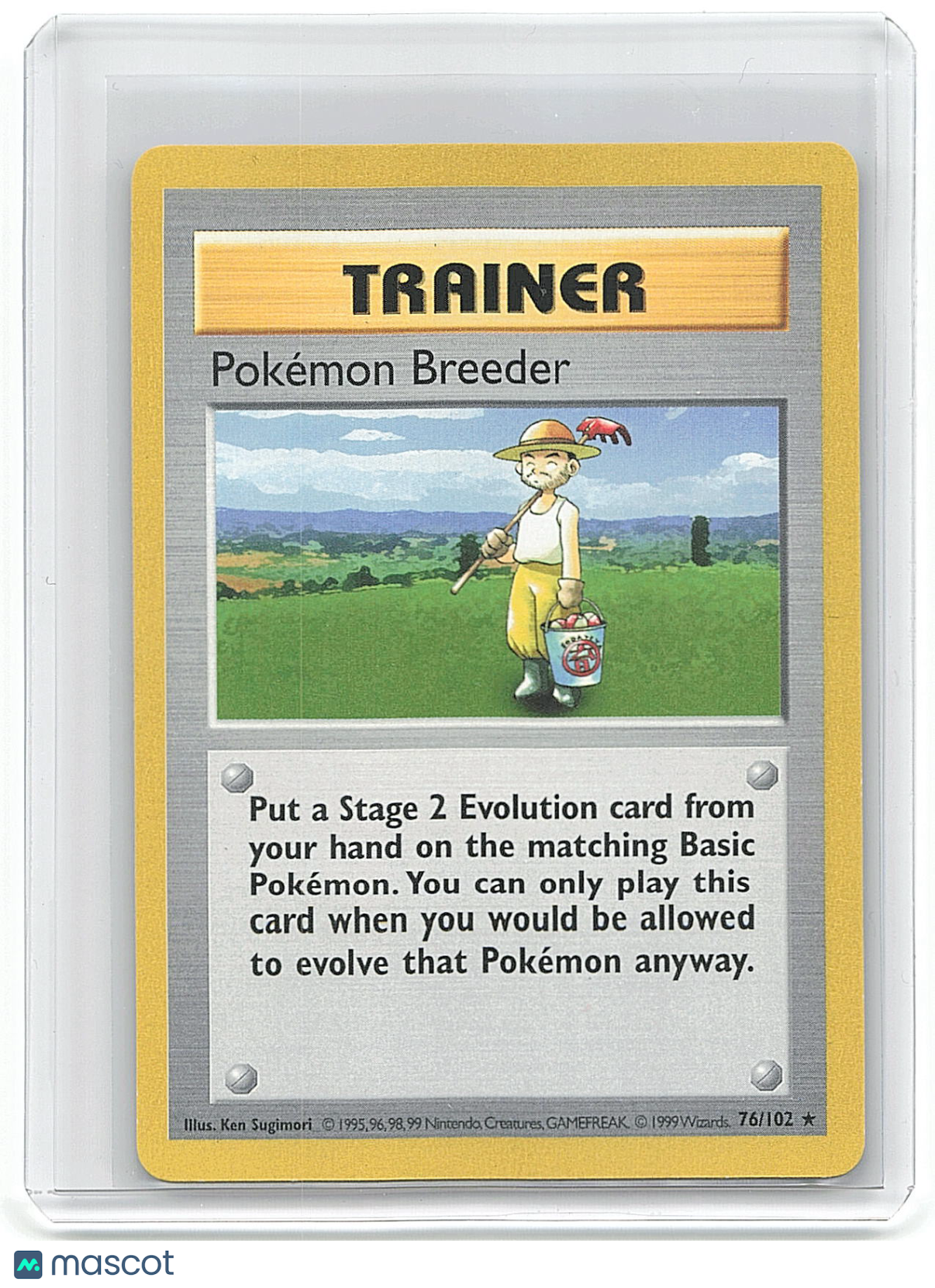 1999 Pokémon Pokémon Breeder #76/102 Shadowless