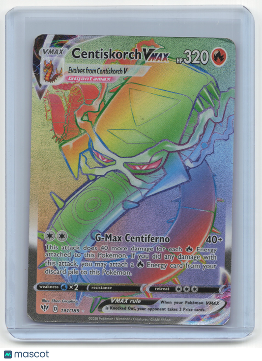 2020 Pokemon TCG Centiskorch VMAX Darkness Ablaze #191/189 Damaged
