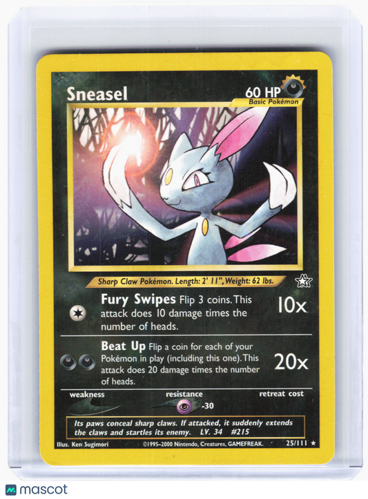 2000 Pokemon—Sneasel #25/111 Neo Genesis—Rare Non-Foil [Moderately Played]
