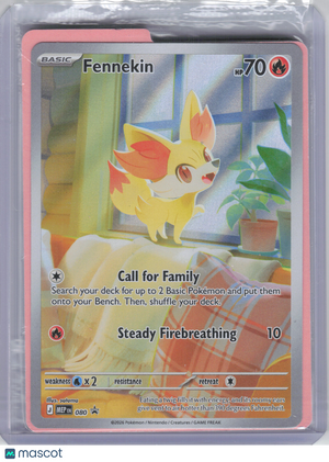 2026 Pokemon—Fennekin #080 Mega Evolution Promo—Black Star Promo Holo [Sealed]