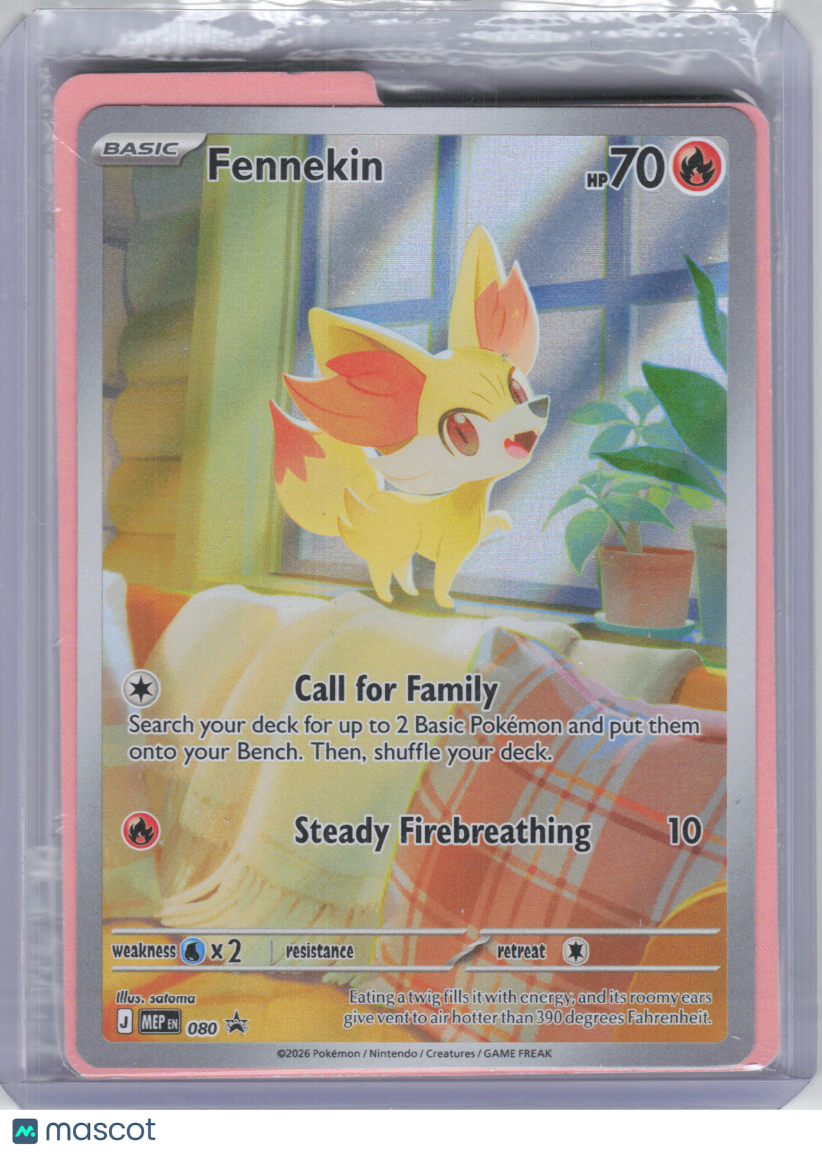 2026 Pokemon—Fennekin #080 Mega Evolution Promo—Black Star Promo Holo [Sealed]