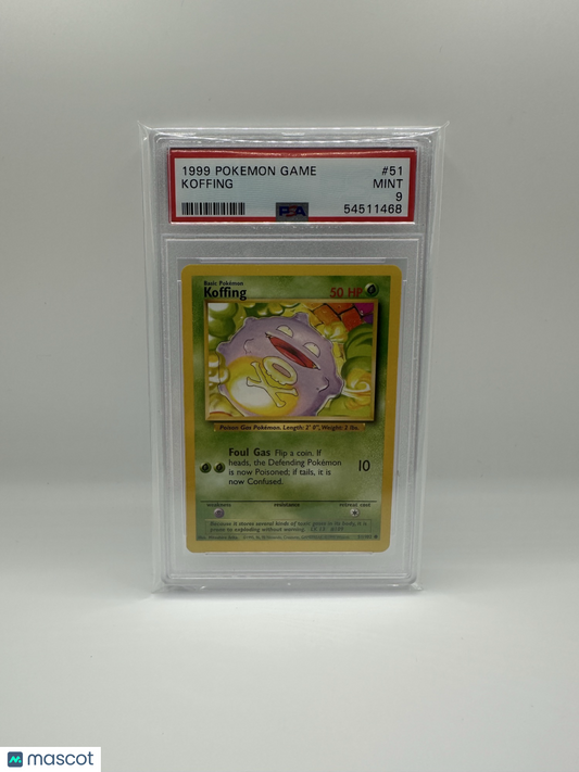 1999 Pokemon Game—Koffing #51 Base Set— PSA 9