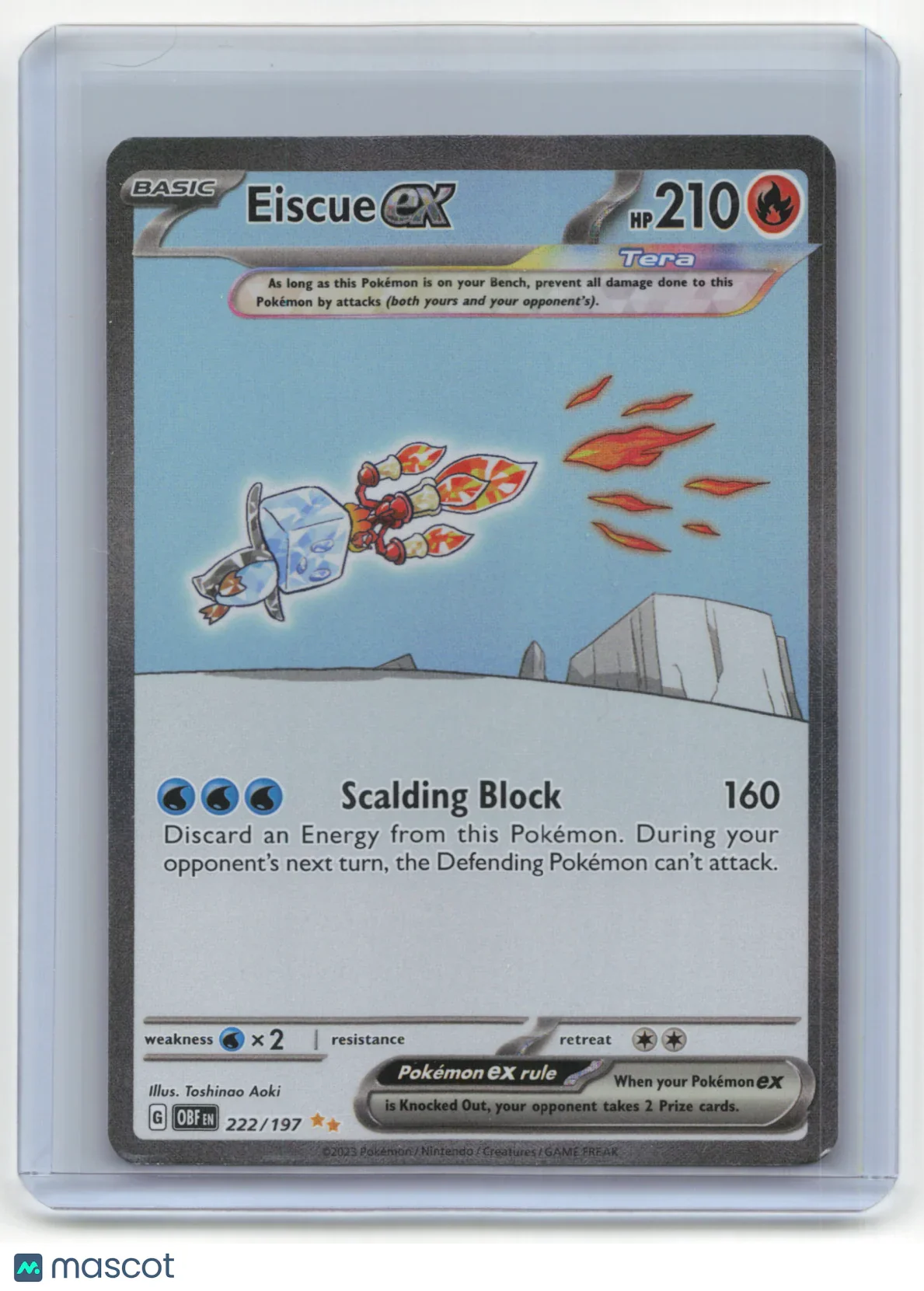 2023 Pokemon TCG Eiscue ex Obsidian Flames #222/197 - Papa Joey's Collectibles