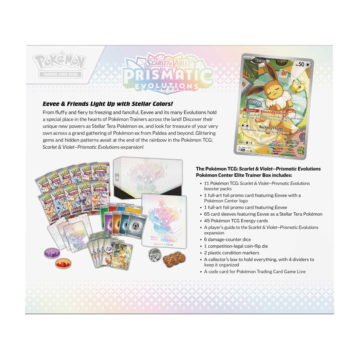 Pokemon Scarlet & Violet Prismatic Evolutions Pokemon Center Elite Trainer Box