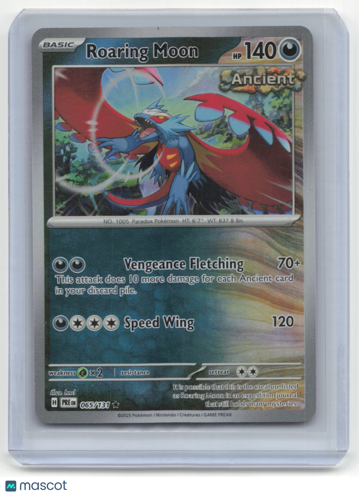 2025 Pokemon Roaring Moon Prismatic Evolutions #065/131 MasterBall Holo