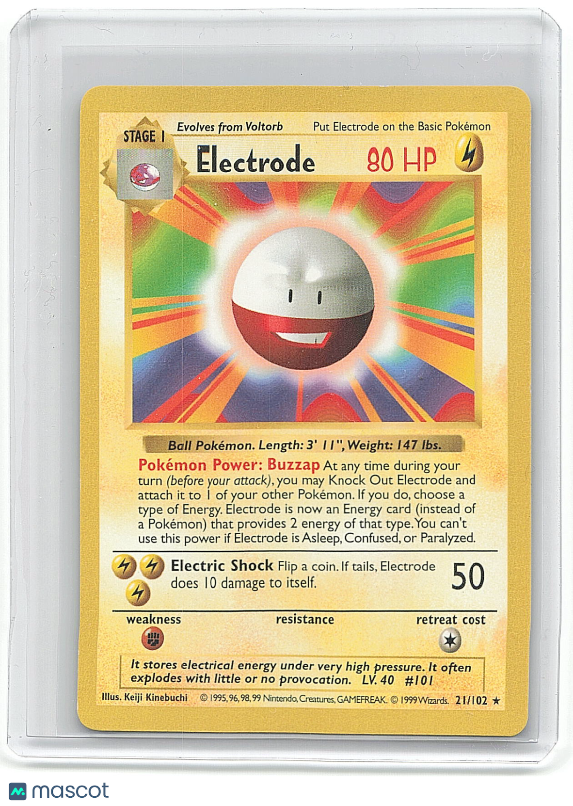 1999 Pokemon Electrode #21/102 Shadowless