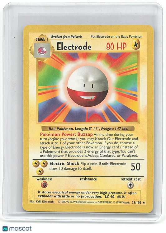 1999 Pokemon Electrode #21/102 Shadowless