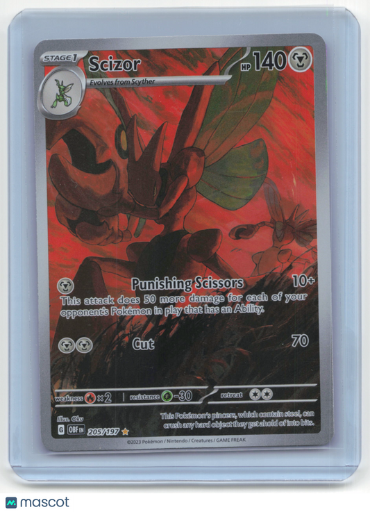 2023 Pokemon Scizor Obsidian Flames #205/197 Near Mint