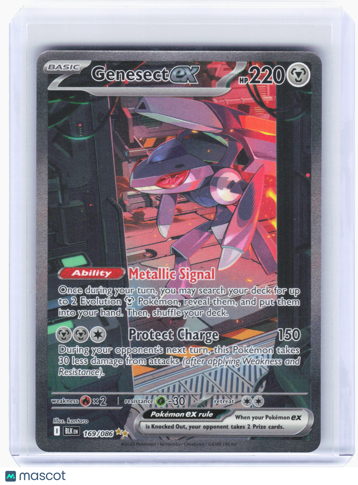 2025 Pokemon—Genesect ex #169/086 Black Bolt—Special Illustration Rare Holo