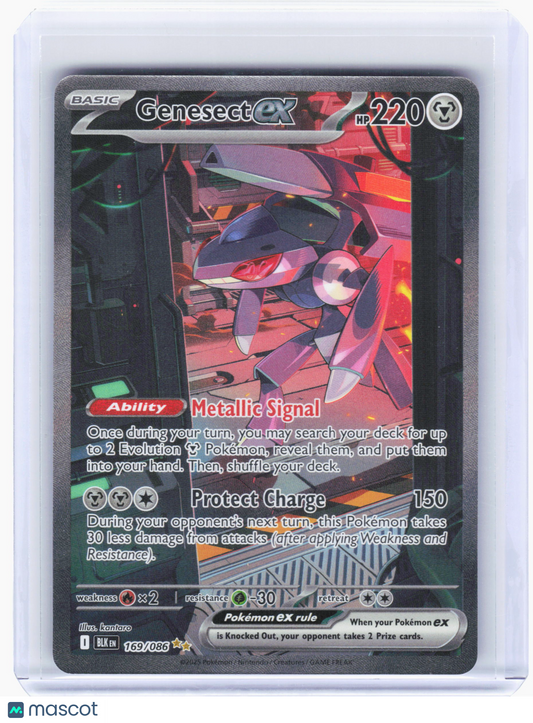2025 Pokemon—Genesect ex #169/086 Black Bolt—Special Illustration Rare Holo