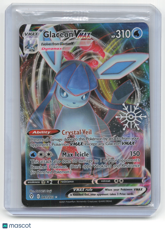 2021 Pokemon TCG Glaceon VMAX SWSH Holiday Promo #041/203
