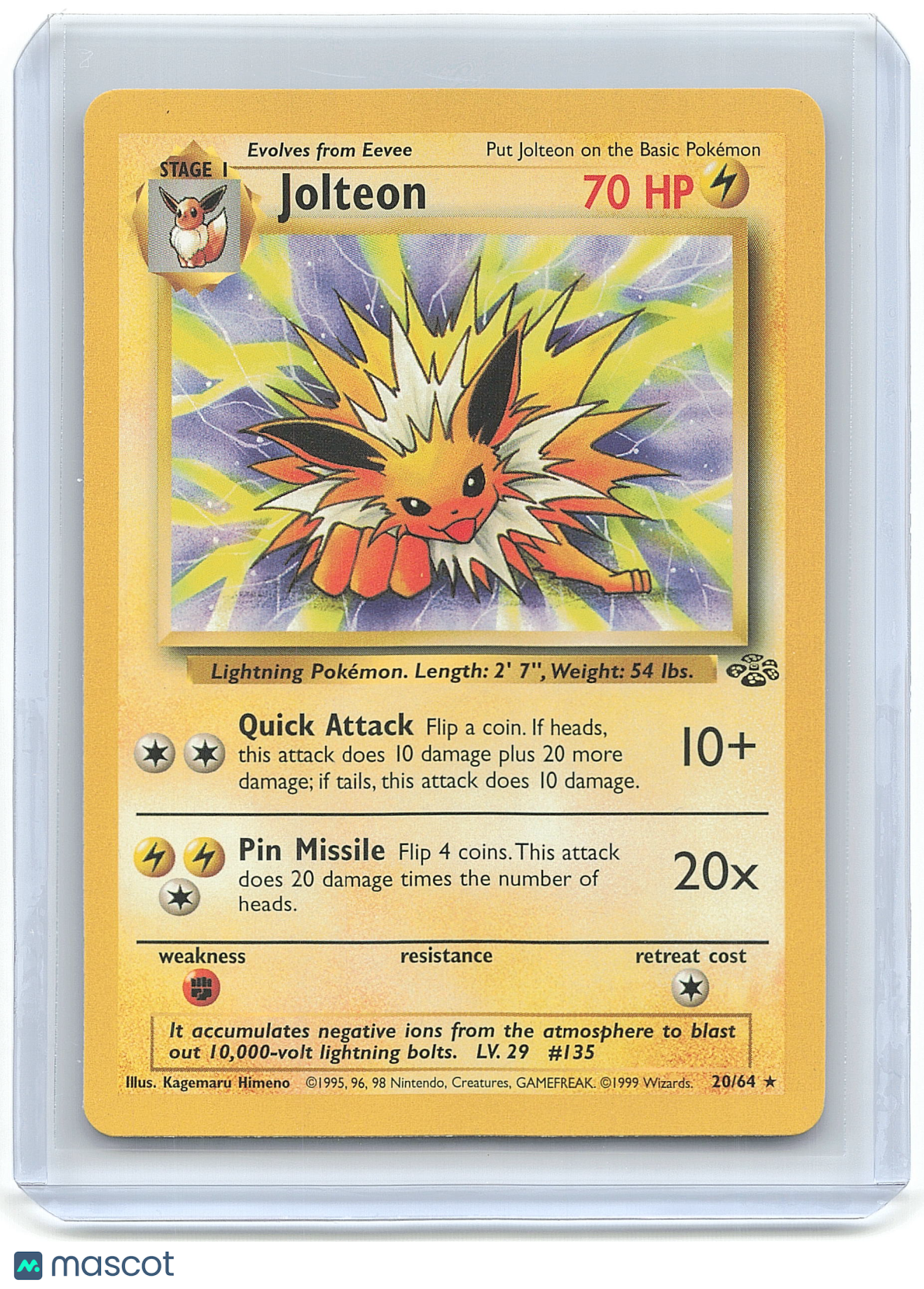 1999 Pokemon Jolteon #20/64