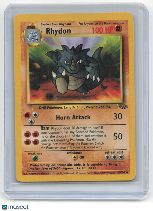 1999 Pokemon TCG Rhydon Jungle #45/64 Basic