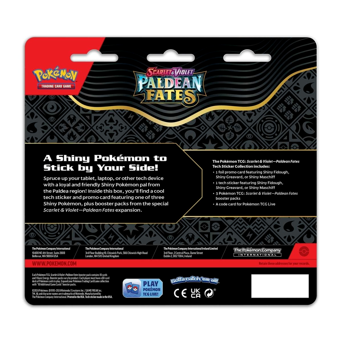 2024 Pokemon Scarlet & Violet Paldean Fates Tech Sticker Collection