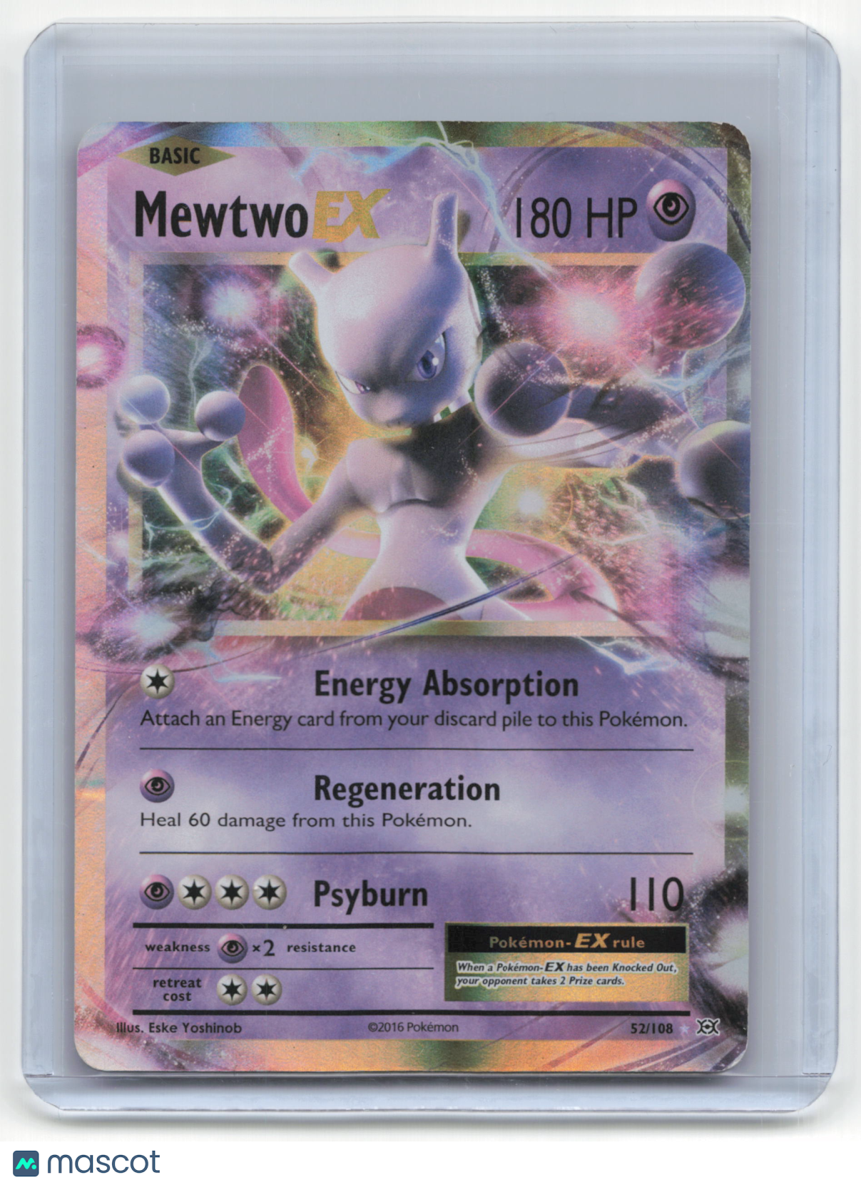 2016 Pokemon TCG Mewtwo EX XY Evolutions #52/108