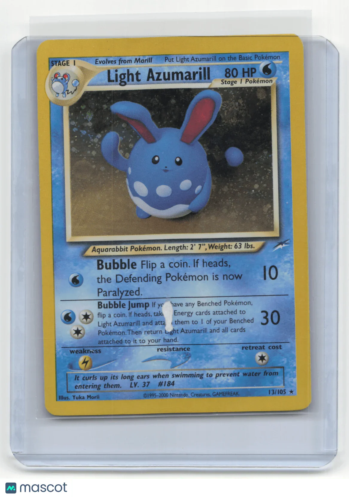 2002 Pokemon TCG Light Azumarill Neo Destiny #13/105 English Holo Damaged Swirl - Papa Joey's Collectibles