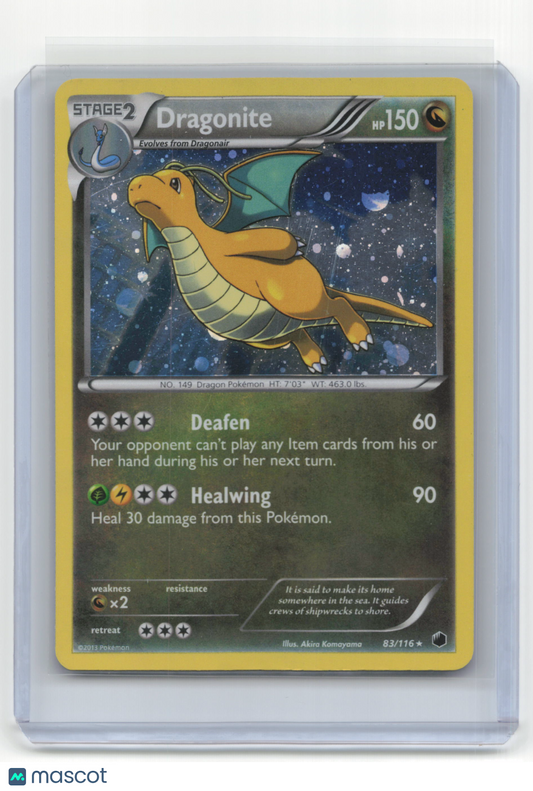 2013 Pokemon TCG Dragonite Plasma Freeze #83/116 Mod Played Holo