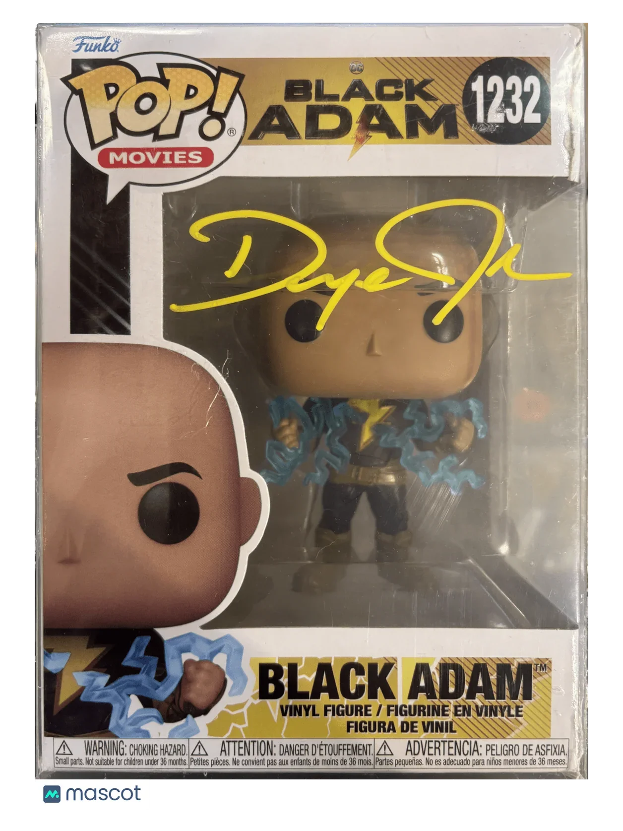 2022 Funko DC Black Adam #1232 Autographed W/ COA - Papa Joey's Collectibles