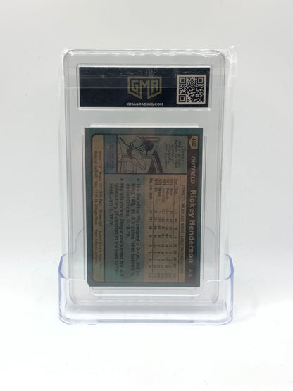 1980 Topps Baseball—Rickey Henderson #482 (Rookie Card)—GMAGrading 7