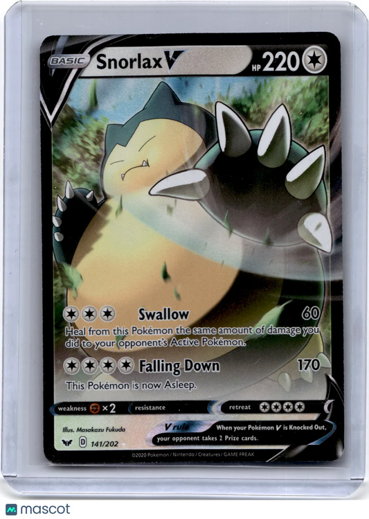 2020 Pokemon TCG Snorlax V Sword & Shield #141/202 - Papa Joey's Collectibles