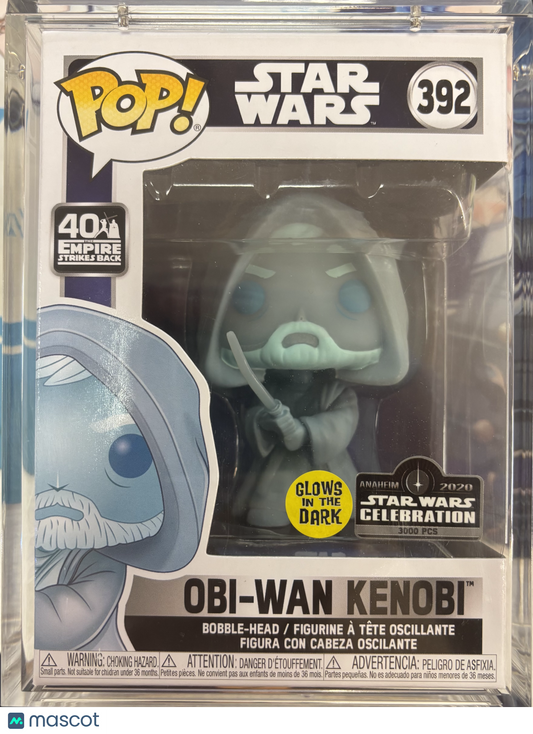 Funko Star Wars Celeb. Obi-Wan Kenobi #392 (VG) Anaheim 2020 Exclusive, GITD - Papa Joey's Collectibles