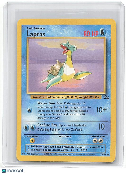 1995 Pokemon Lapras #25/62 25/62