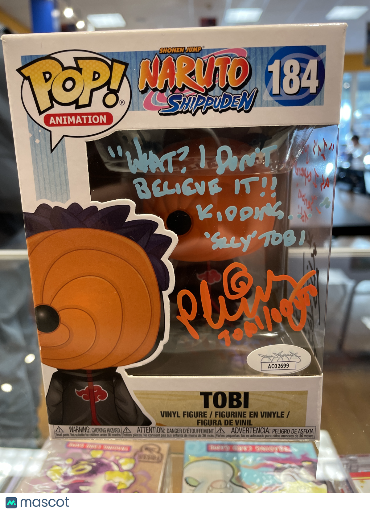 Funko Naruto Shippuden: Tobi #184 (Very Good) Michael Yurchak Auto JSA - Papa Joey's Collectibles