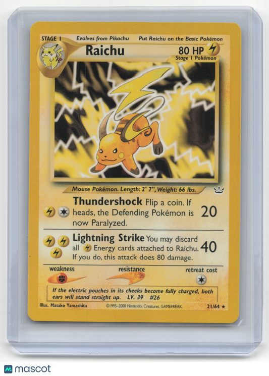 2000 Pokemon TCG Raichu Neo Revelation #21/64 Basic