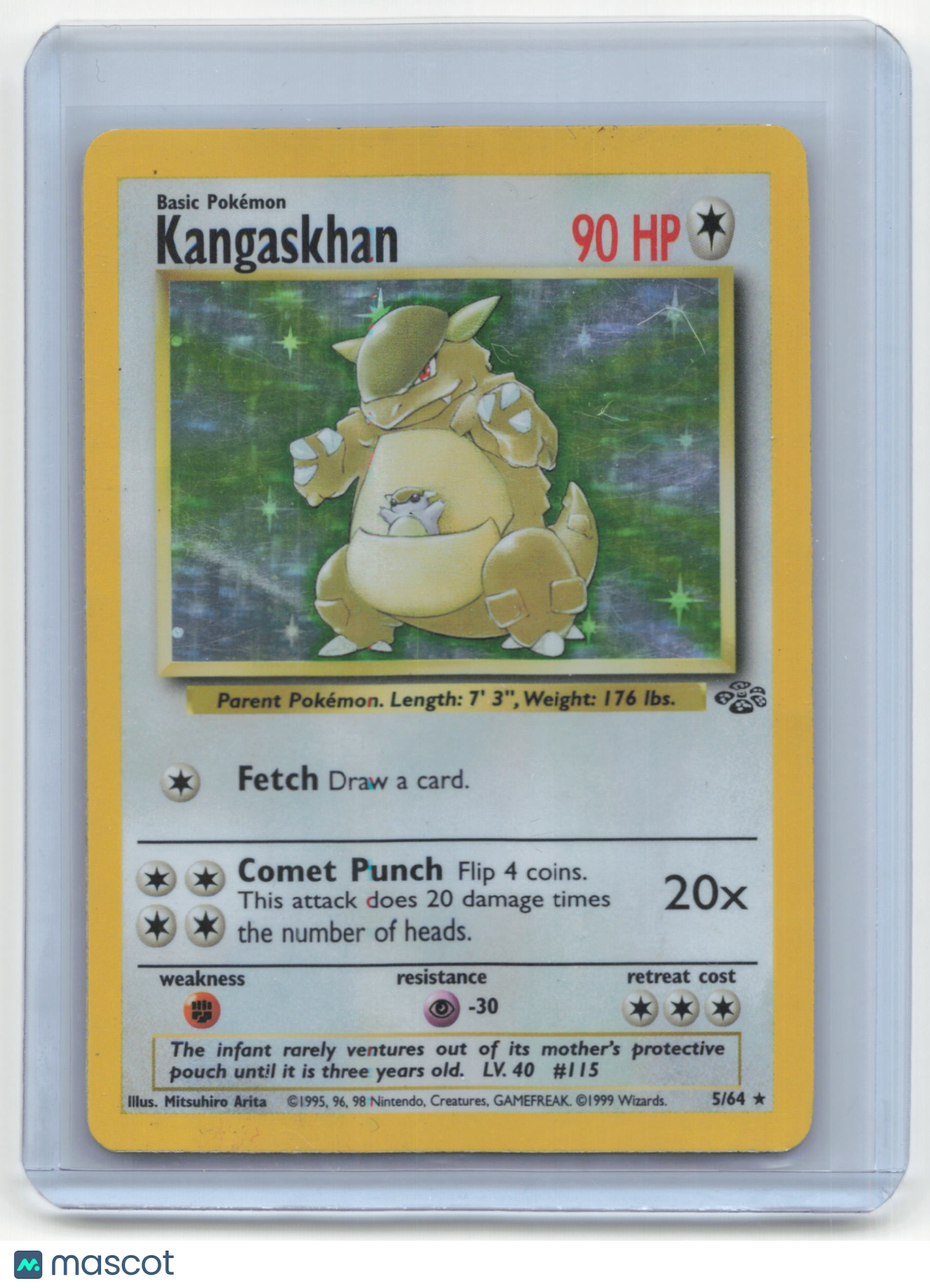 1999 Pokemon TCG Kangaskhan Jungle #5/64 English Damaged Holo