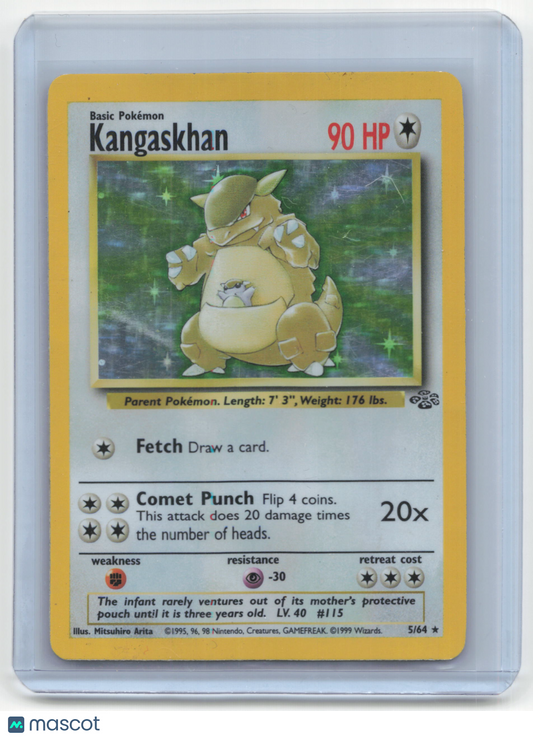1999 Pokemon TCG Kangaskhan Jungle #5/64 English Damaged Holo