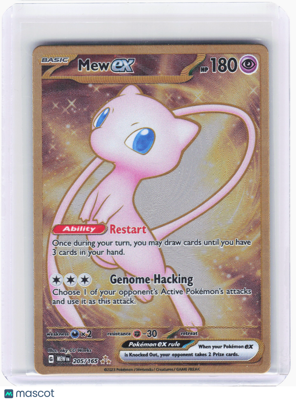 2023 Pokemon—Mew ex (Metal Card) #205/165 Scarlet & Violet 151—Hyper Rare Holo