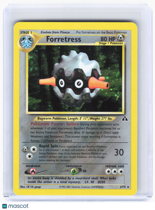 2001 Pokemon—Forretress #2/75 Neo Discovery—Rare Holo