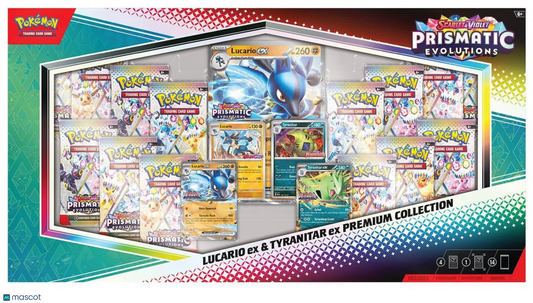 2025 Pokemon Prismatic Evolutions Lucario & Tyranitar EX Premium Collection