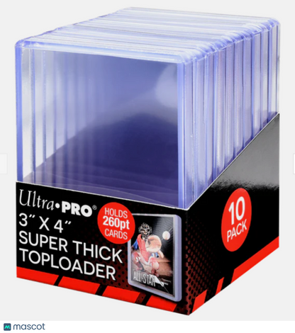 Ultra PRO Standard 260 Pt. Pt. Clear 3" x 4" Super Thick Toploader 10 ct.