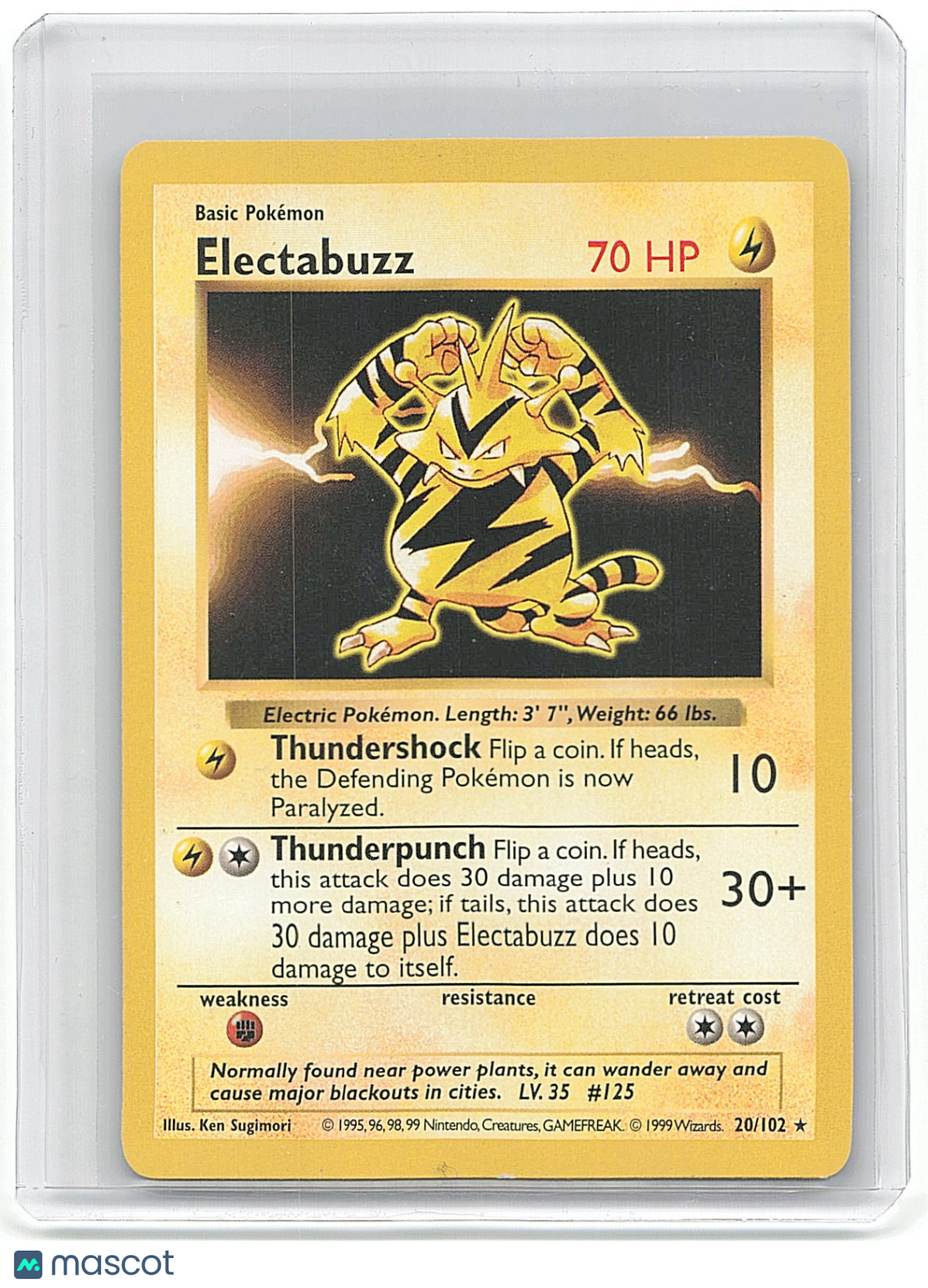 1995 Pokemon Electabuzz #20/102 Shadowless