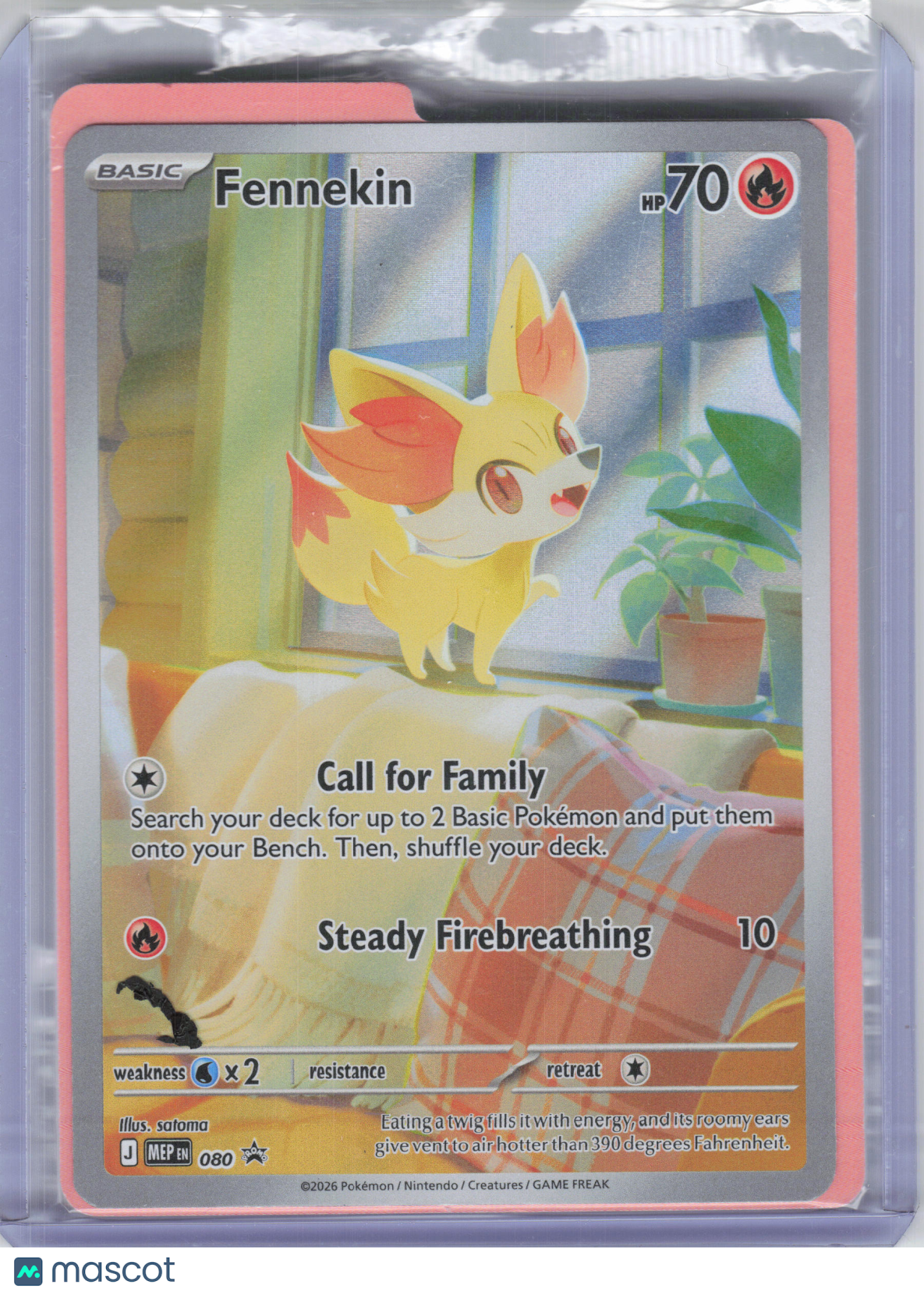 2026 Pokemon—Fennekin #080 Mega Evolution Promo—Black Star Promo Holo [Sealed]