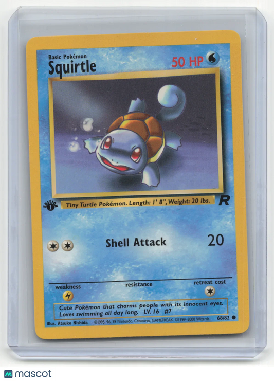 2000 Pokemon TCG Squirtle Team Rocket #68/82 1st Edition Basic - Papa Joey's Collectibles