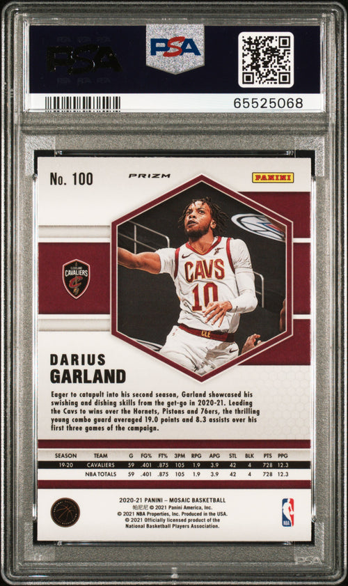 Panini 2020 Panini Mosaic Basketball—Darius Garland #100 Peacock Choice —PSA 10