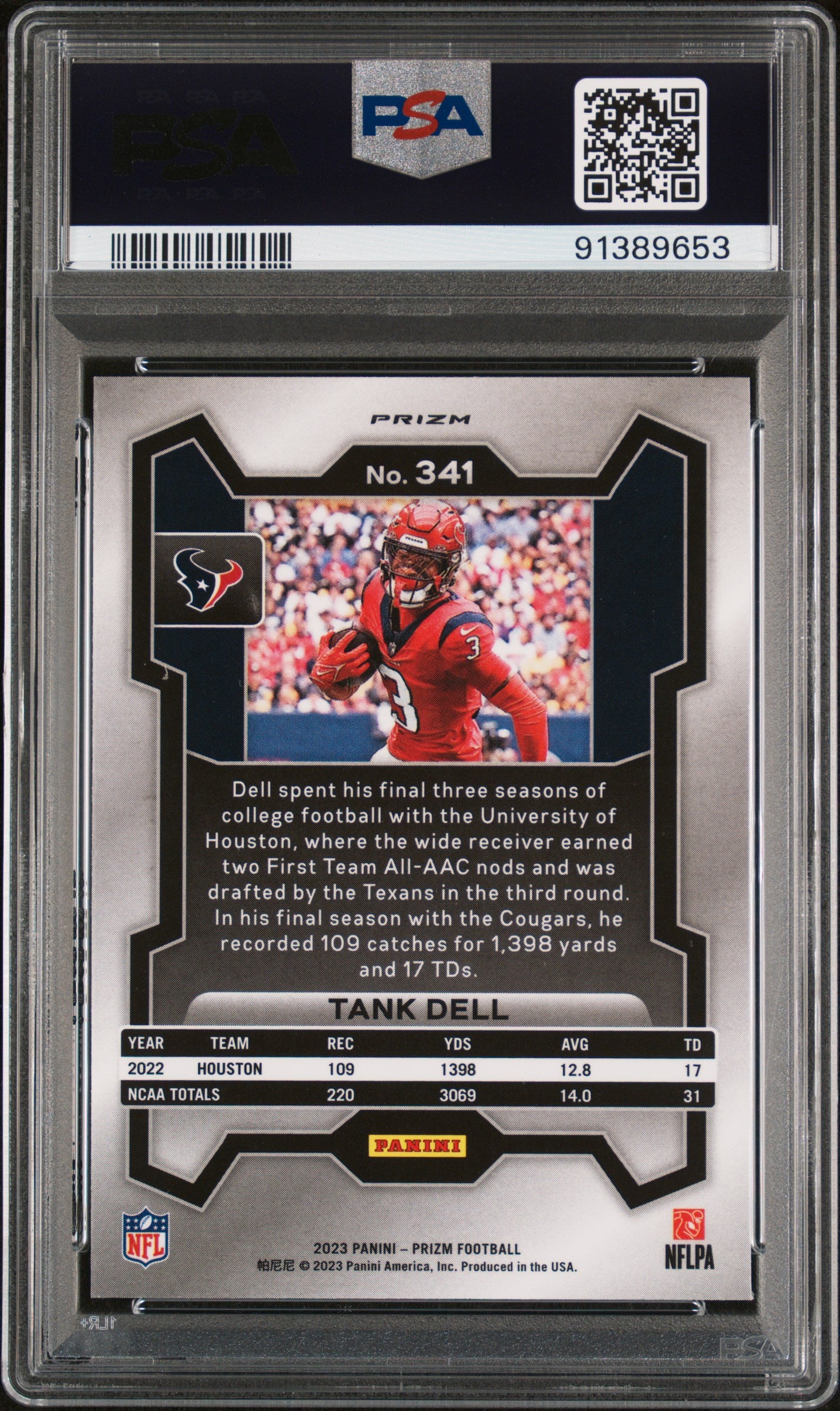 2023 Panini Prizm Football Tank Dell Disco #341 PSA 8