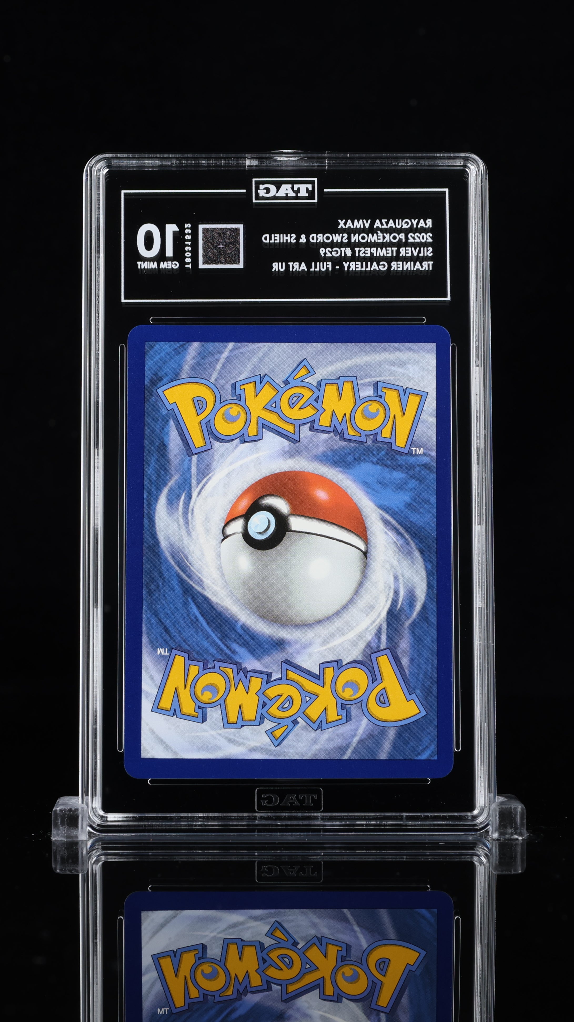 2022 Pokemon—Rayquaza VMAX #TG29 Silver Tempest TG—Secret Rare Holo TAG 10