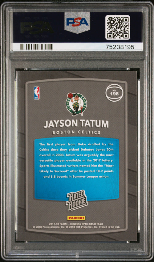 Panini 2017 Panini Donruss Optic Basketball—Jayson Tatum #198 Red Yellow —PSA 9