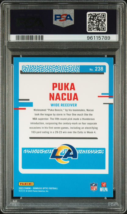 2023 Panini Donruss Optic Football—Puka Nacua #238 —PSA 9