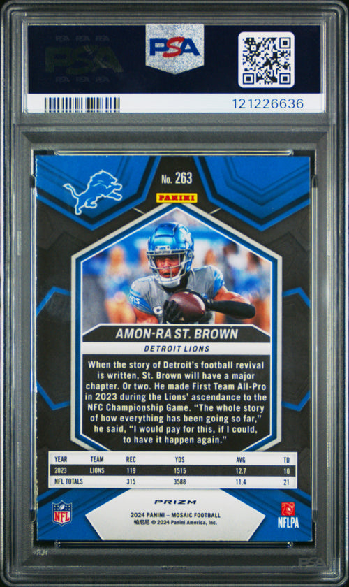 2024 Panini Mosaic —Amon-Ra ST. Brown #263 Honeycomb National Pride —PSA 9