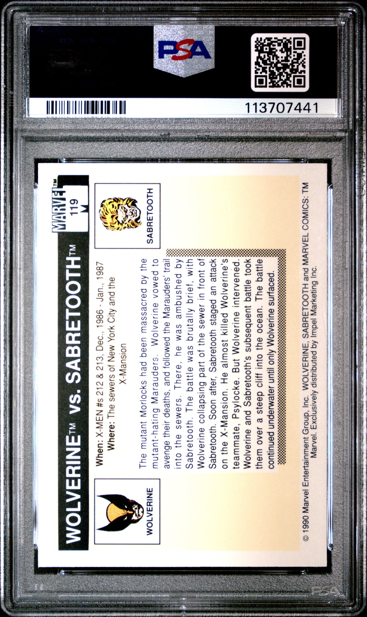 1990 Marvel Universe N/A Wolverine VS. #119 PSA 8