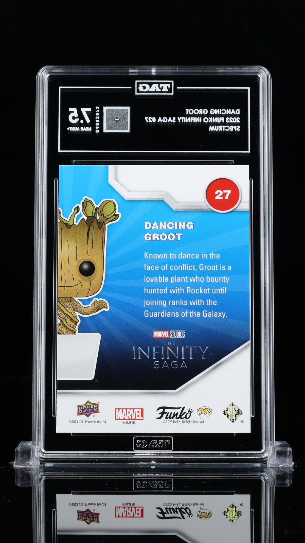 2023 Upper Deck Funko Marvel Infinity Saga—Dancing Groot #27 Spectrum —TAG 7.5
