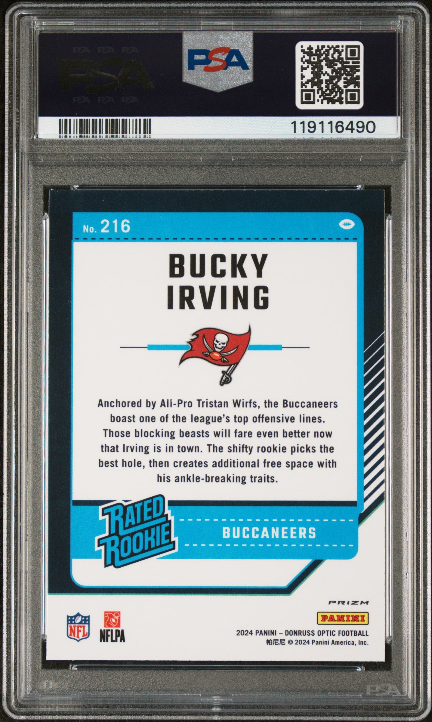 2024 Panini Donruss Optic Football—Bucky Irving #216 Stars —PSA 10