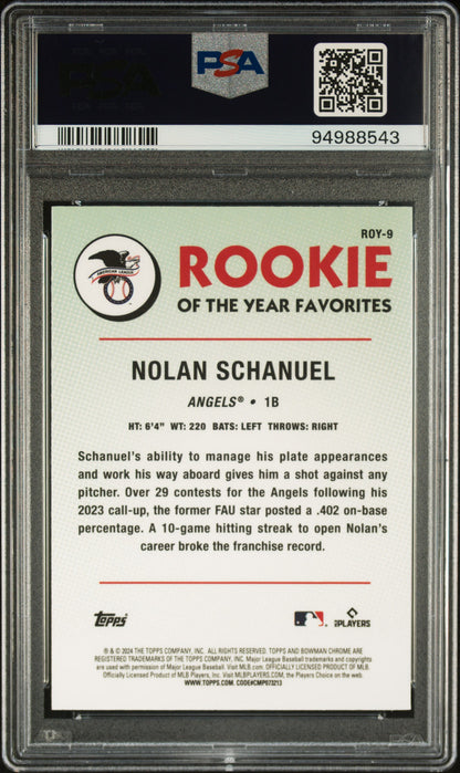 2024 Bowman Rookie Of The Year Favorites Baseball—Nolan Schanuel #ROY9 —PSA 9