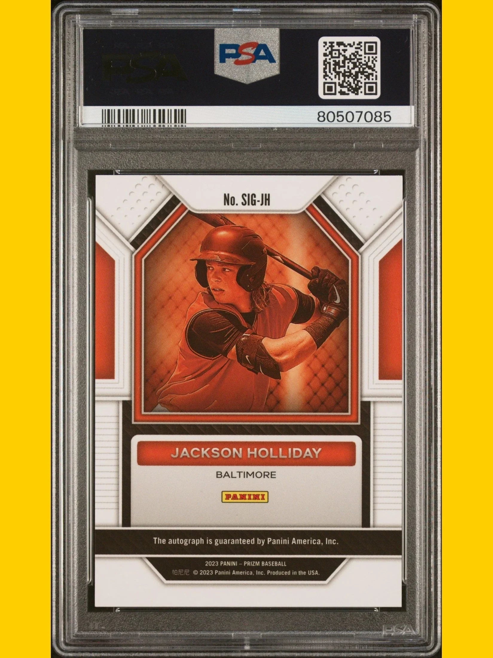 2023 Panini Prizm Signatures Baseball Jackson Holliday #SIGJH PSA 10 - Papa Joey's Collectibles