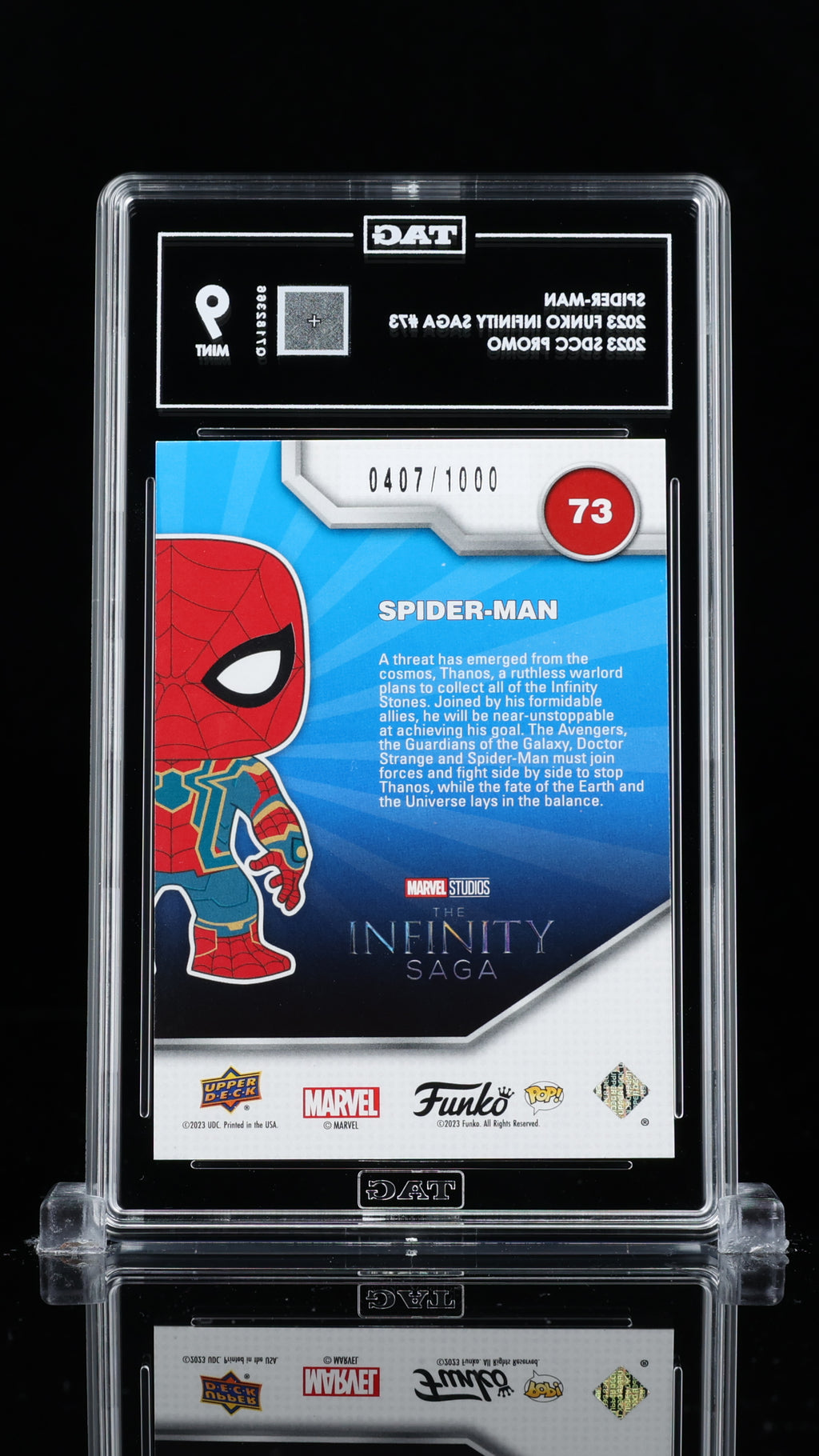2023 Upper Deck Funko Infinity Saga Marvel—Spider-Man #73 (Promo)—TAG 9