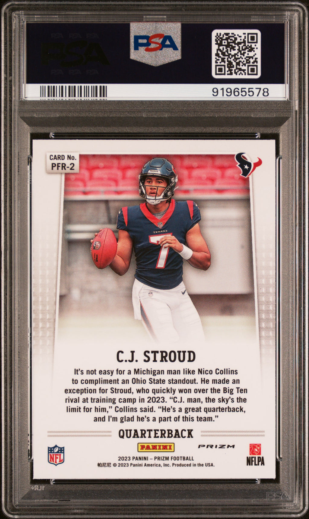 2023 Panini Prizm Football—CJ Stroud #PFR2 Flashback Rookie —PSA 10